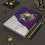 Thumbnail: Skull and Flowers Hardcover Journal, Purple Texture with White and Gold