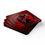Thumbnail: Coaster Set of 4, Skull and Cloak with Red and Black Design, Cyan Lettering