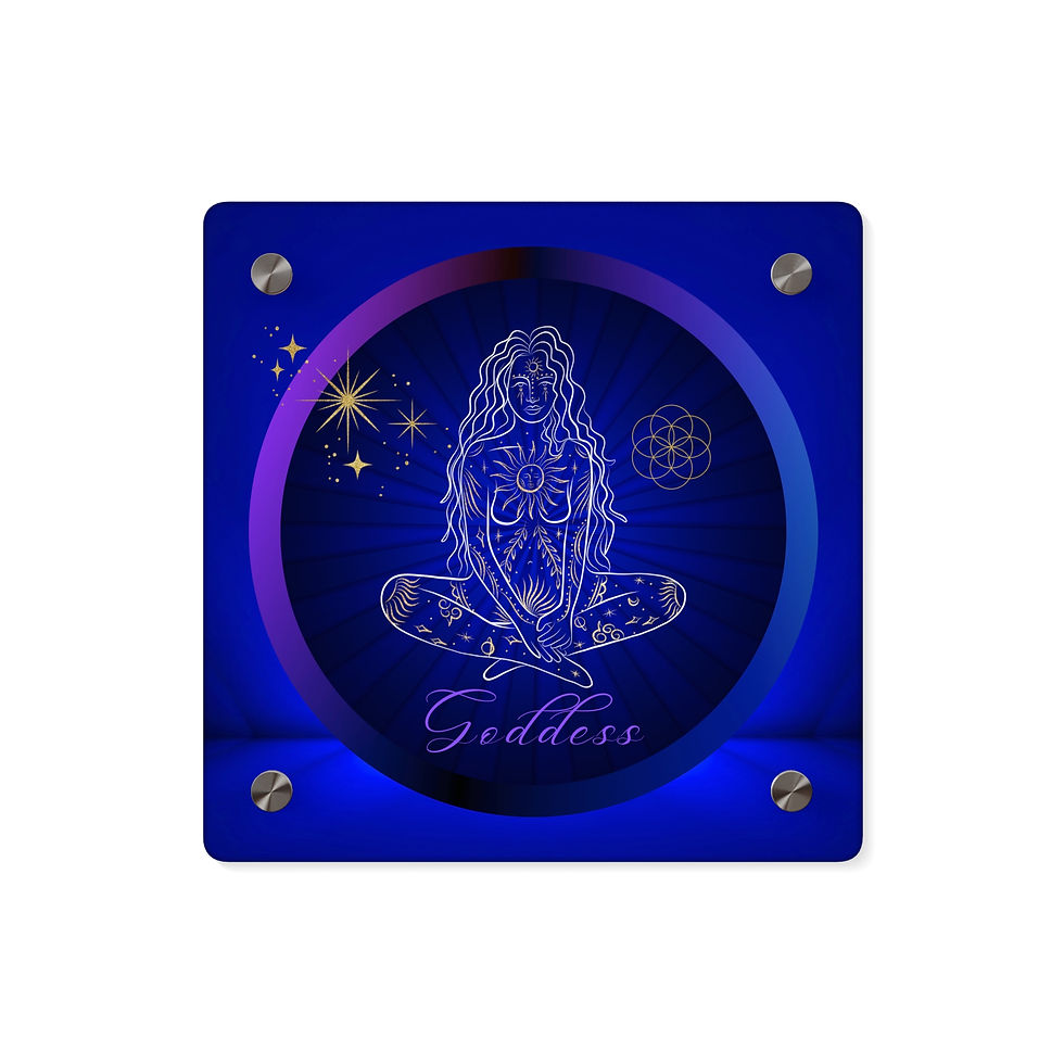 Acrylic Wall Art Panels, Goddess, Divine Feminine, Blue, Purple Gold