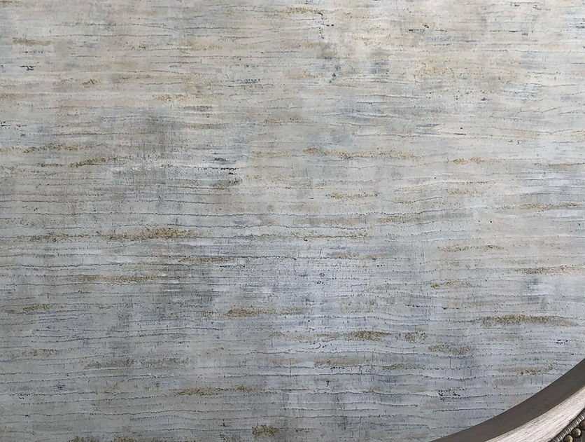 Terra Italiano finish accented with gold shatter dust mixed with extra fine gold glitter (