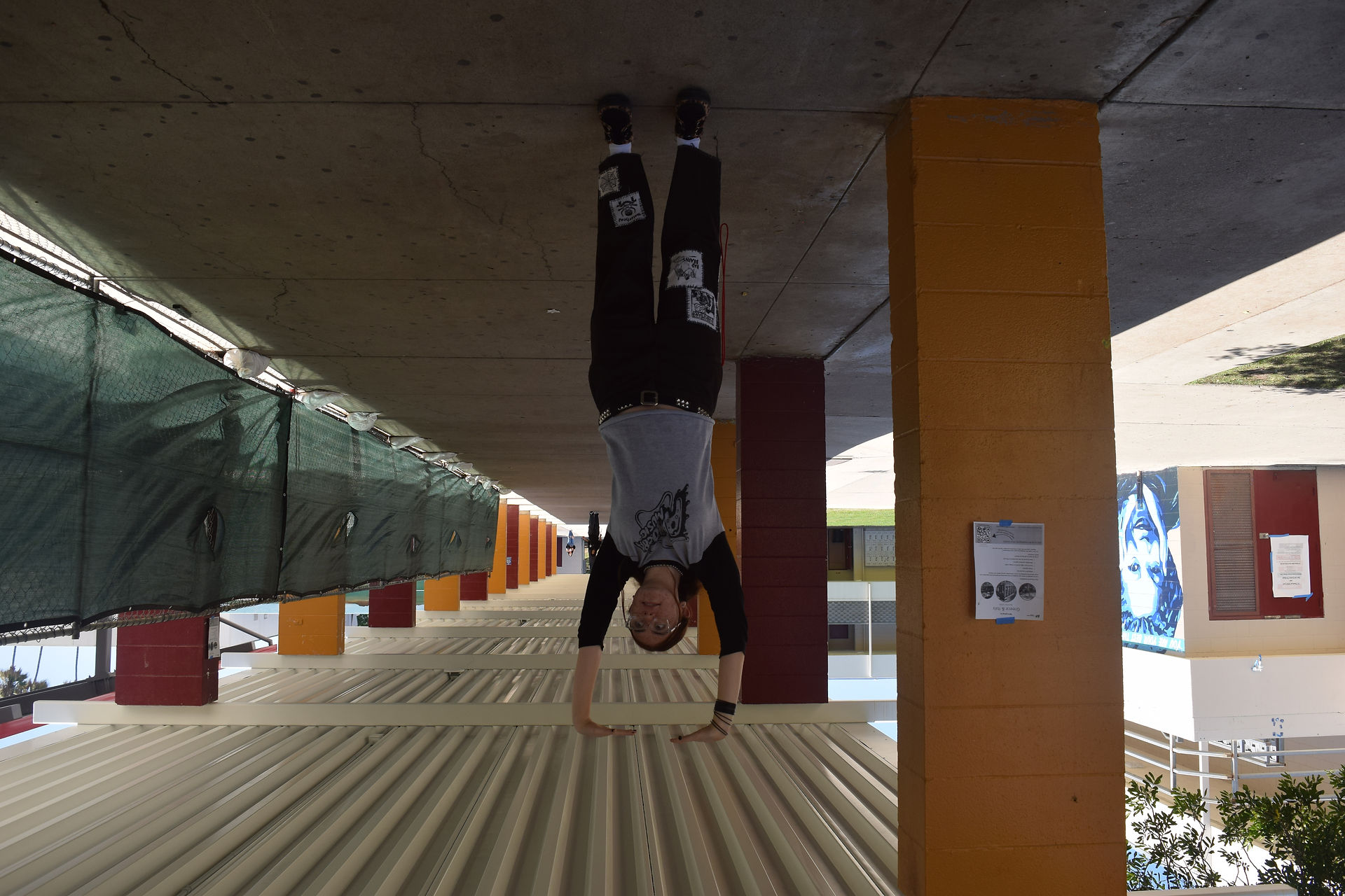 Doing a headstand