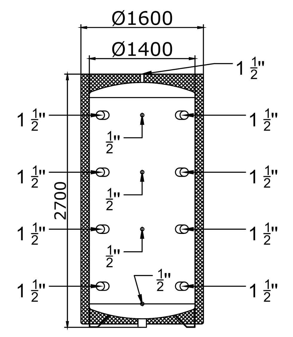 Thumbnail: Zbiornik buforowy 4000 litrów, bez wężownicy, darmowa dostawa
