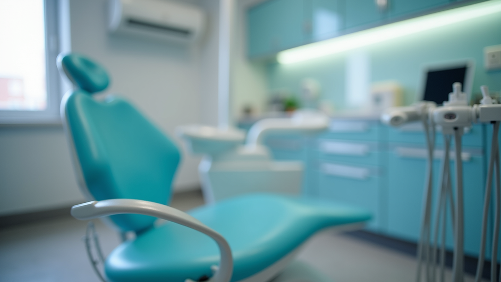 Close-up view of a dental clinic's modern equipment