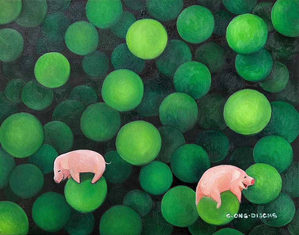 Piggies in Bubbles (Green)