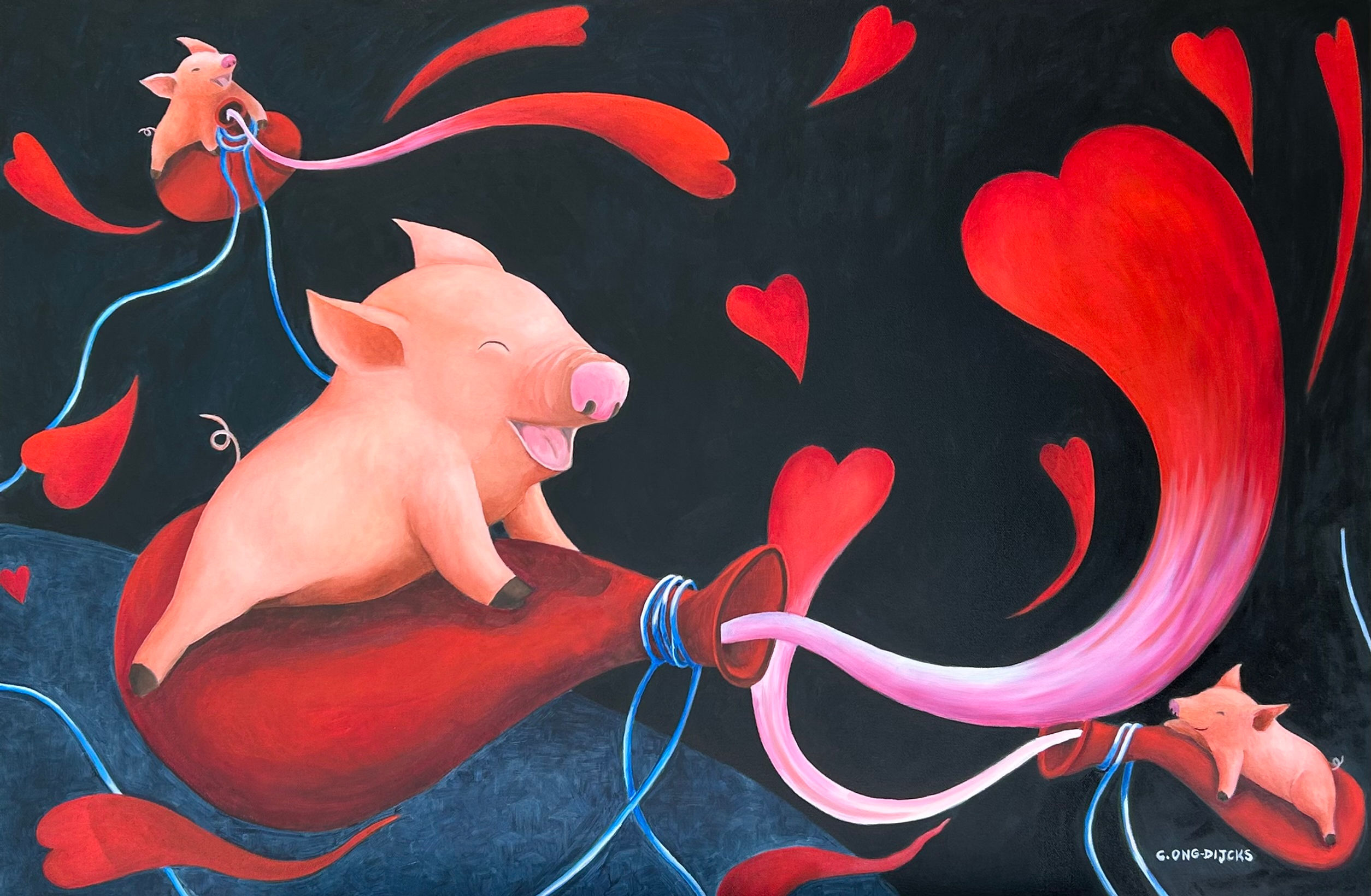 Happy Piggies Give Love