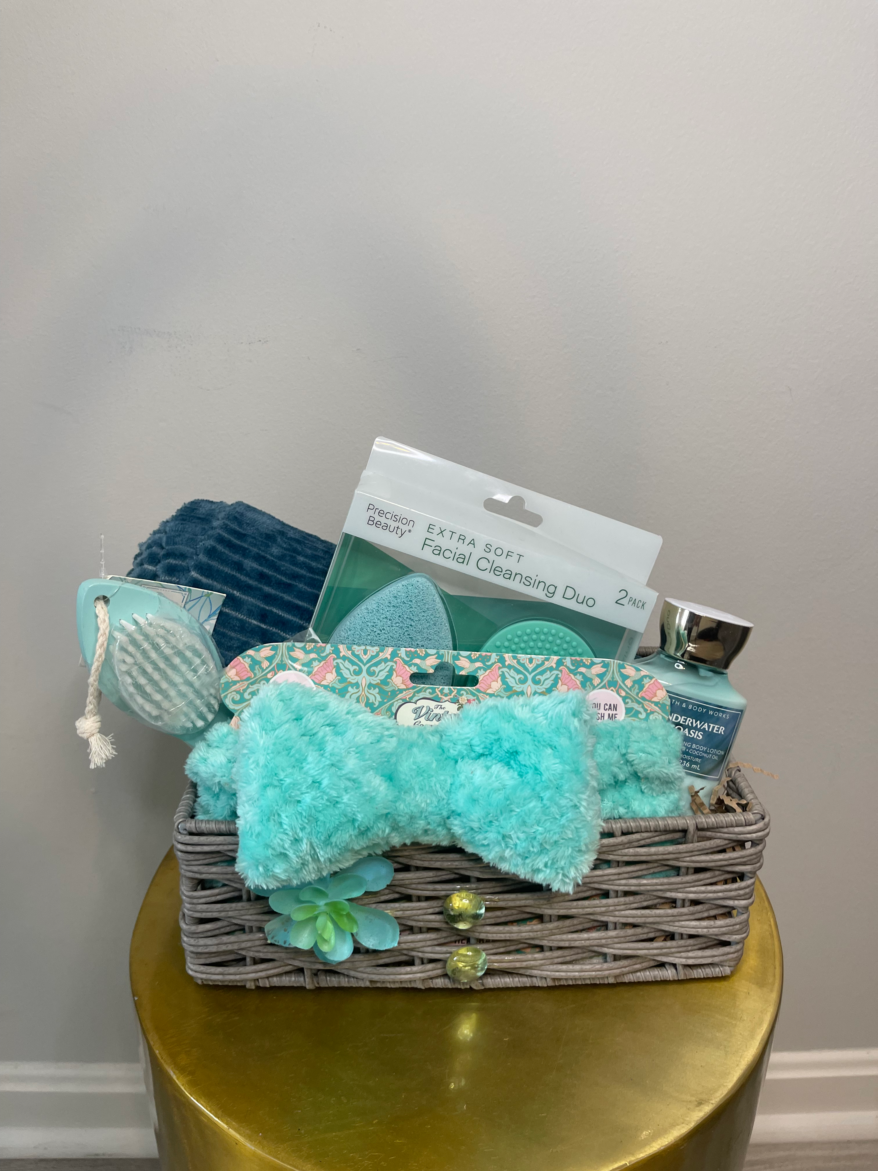 Teal Self Care Basket