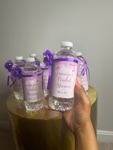 Mini water bottle labels for Bridal Shower