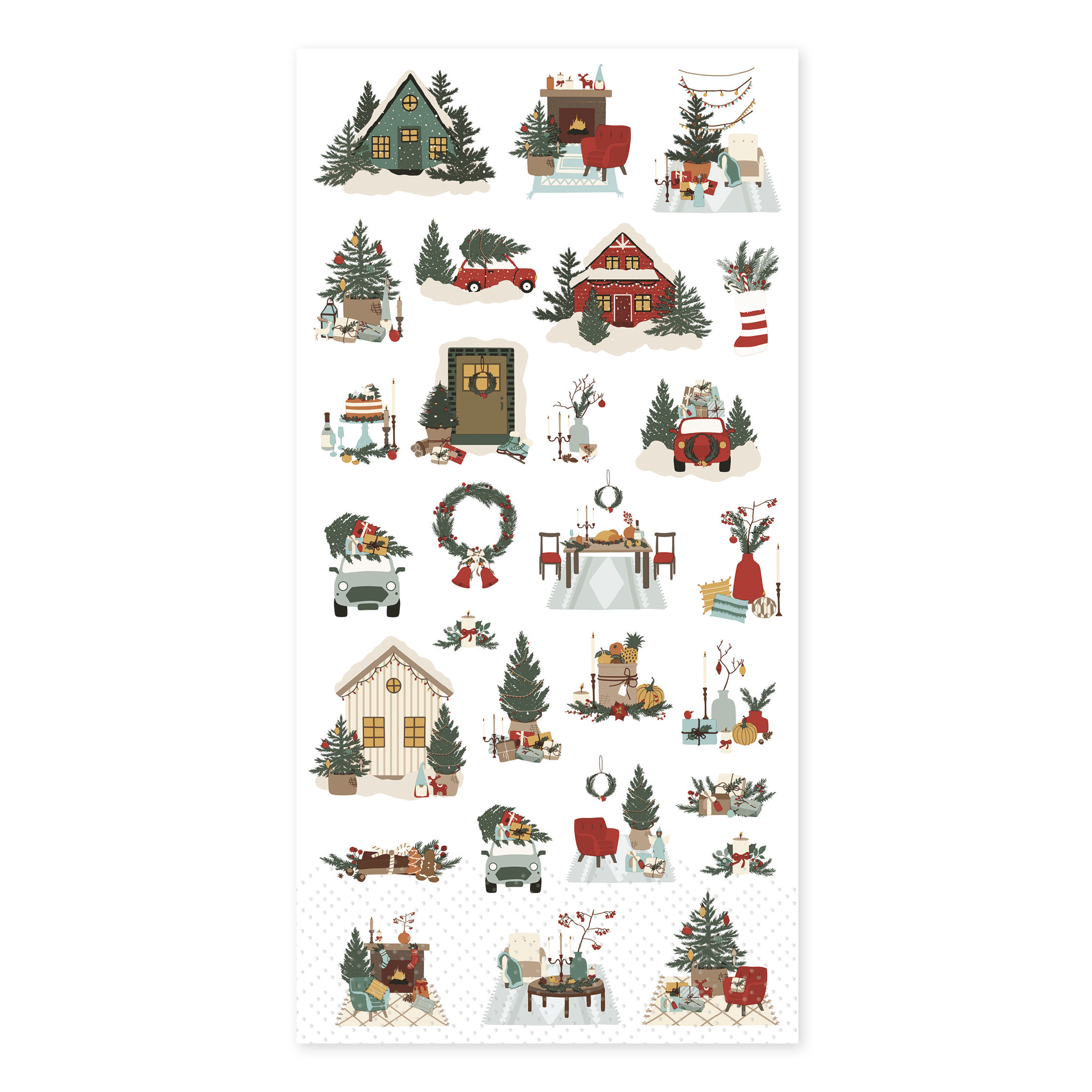 guardanapos papel Xmas Village
