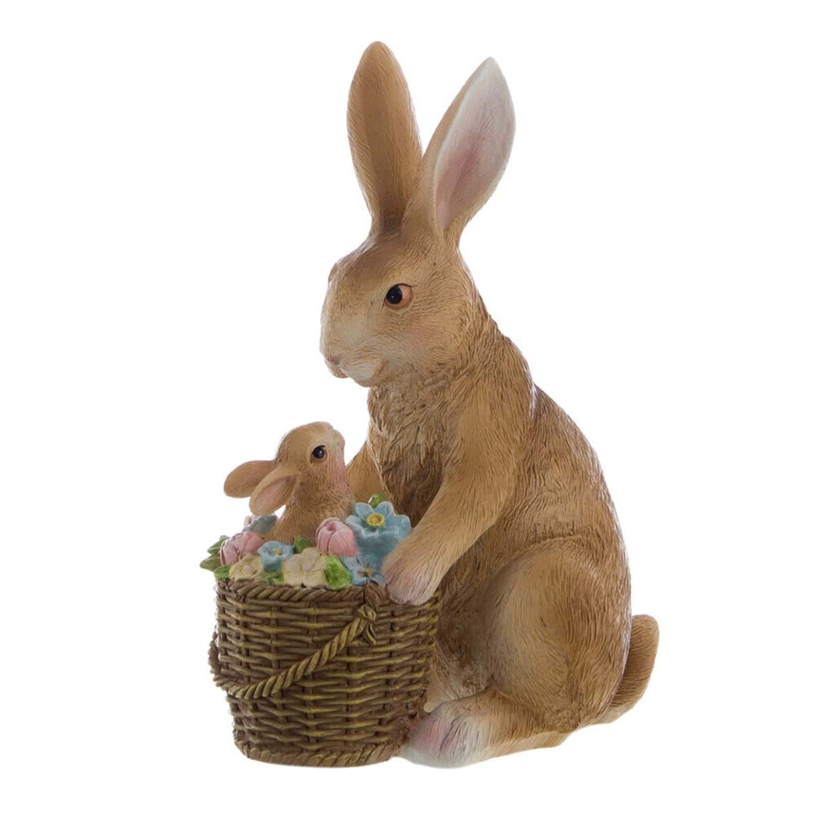 coelho com filhote na cesta