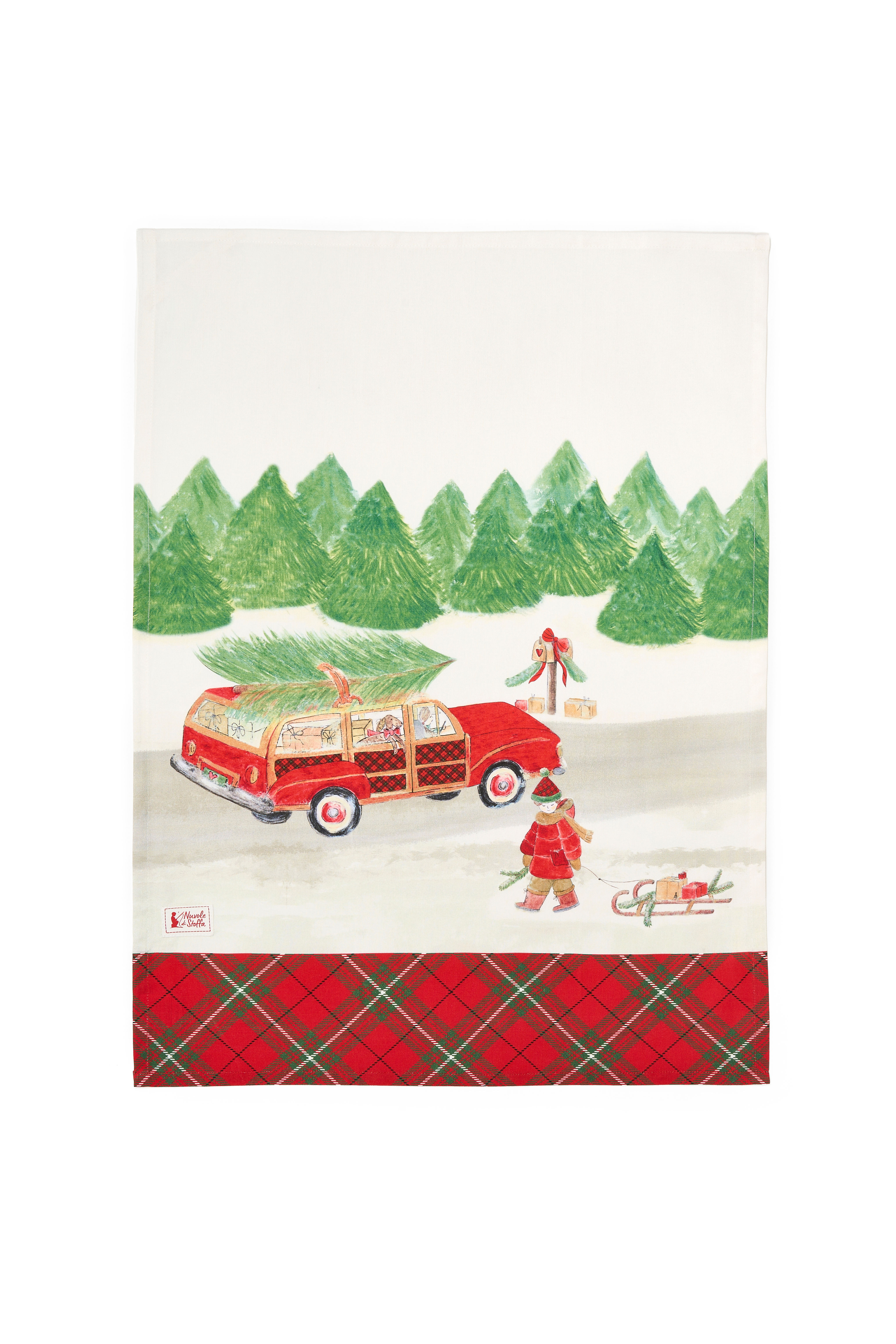 tea towel xadrez encarnado