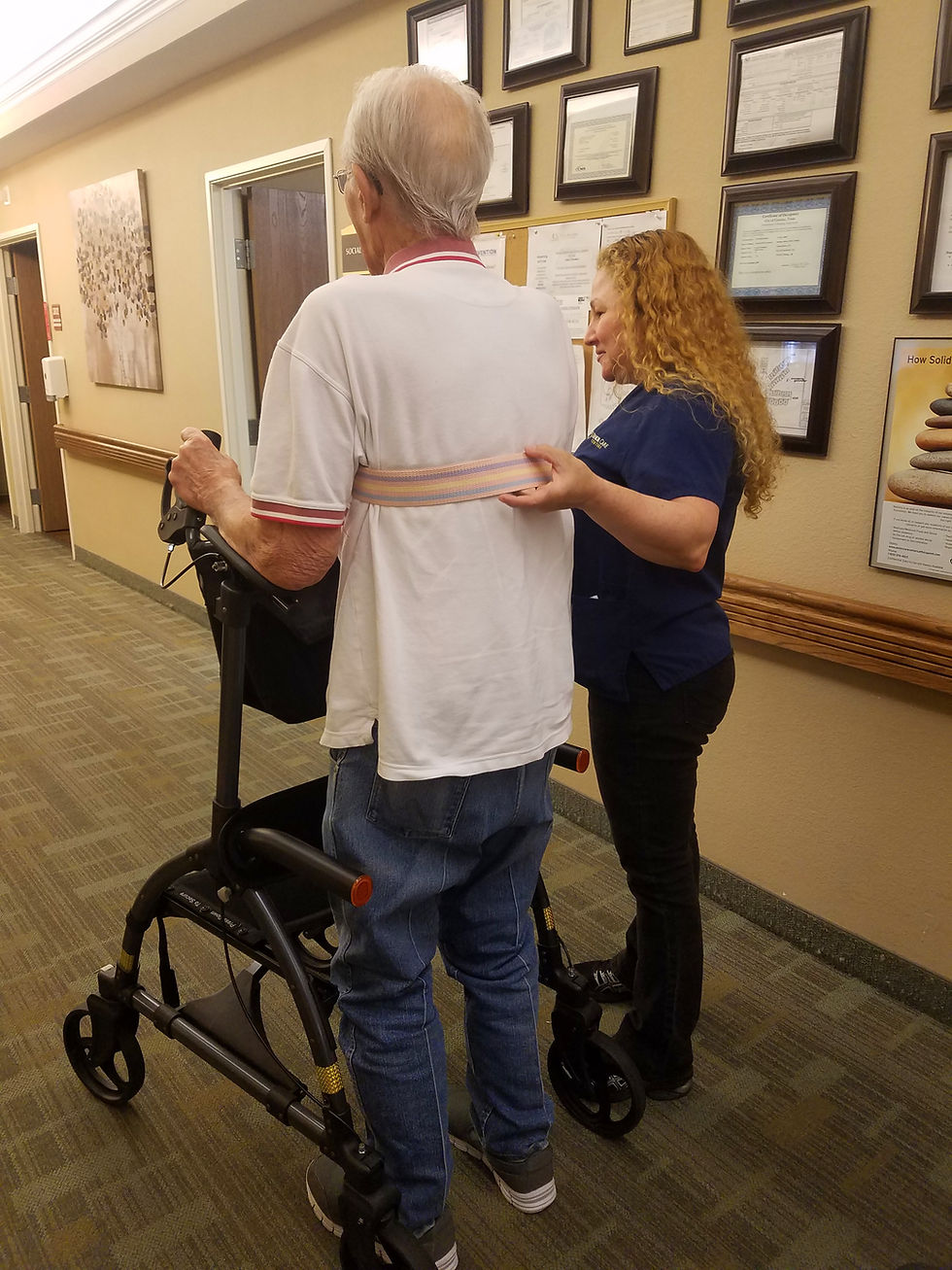 Senior Rehab Solutions Works with Senior Residents using the UPWalker.