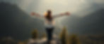 woman on mountain top victorious surrounded by beauty of nature accomplished happy arms ou