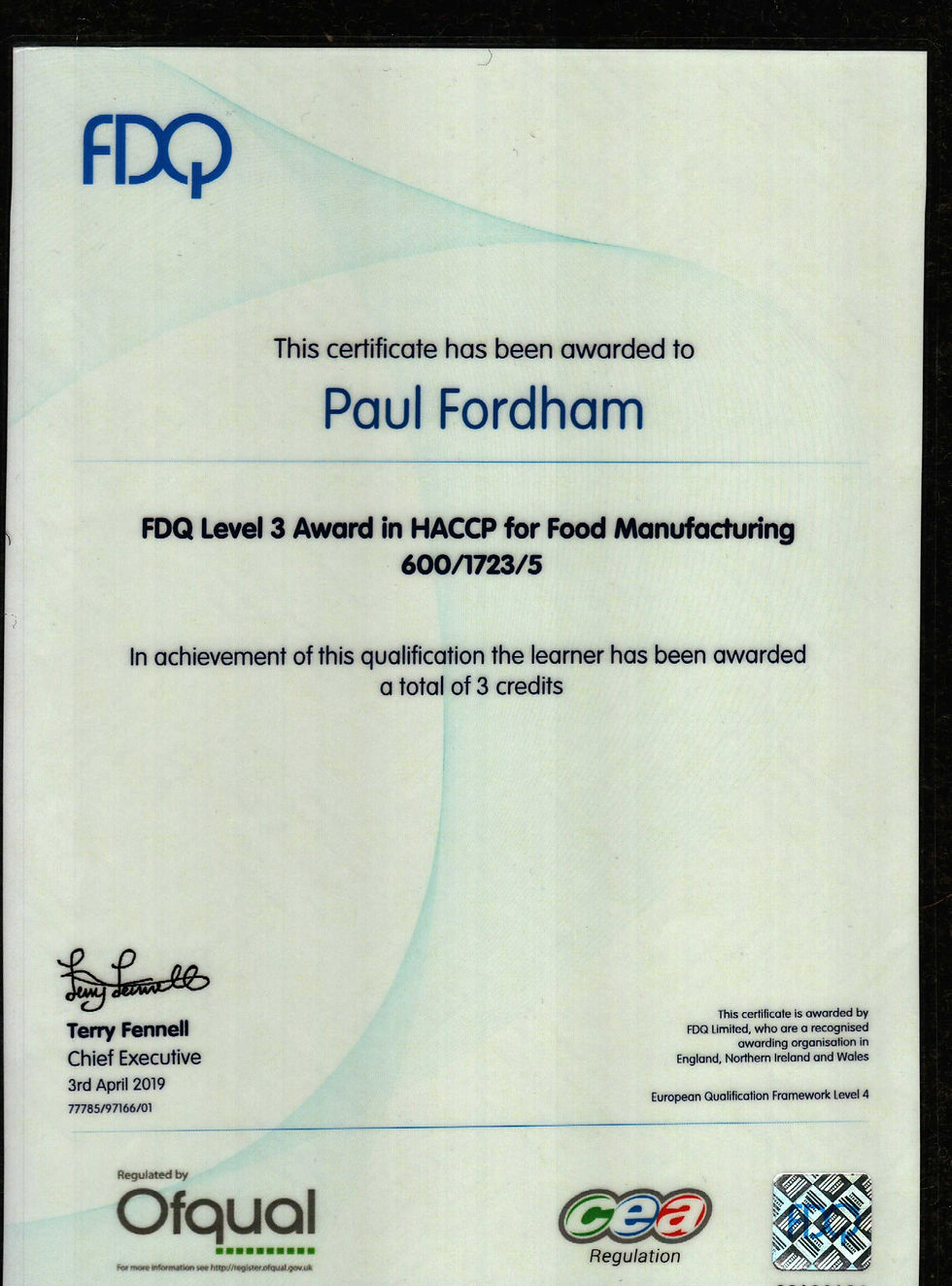 Lvl 3 HACCP for Food Manufacturing