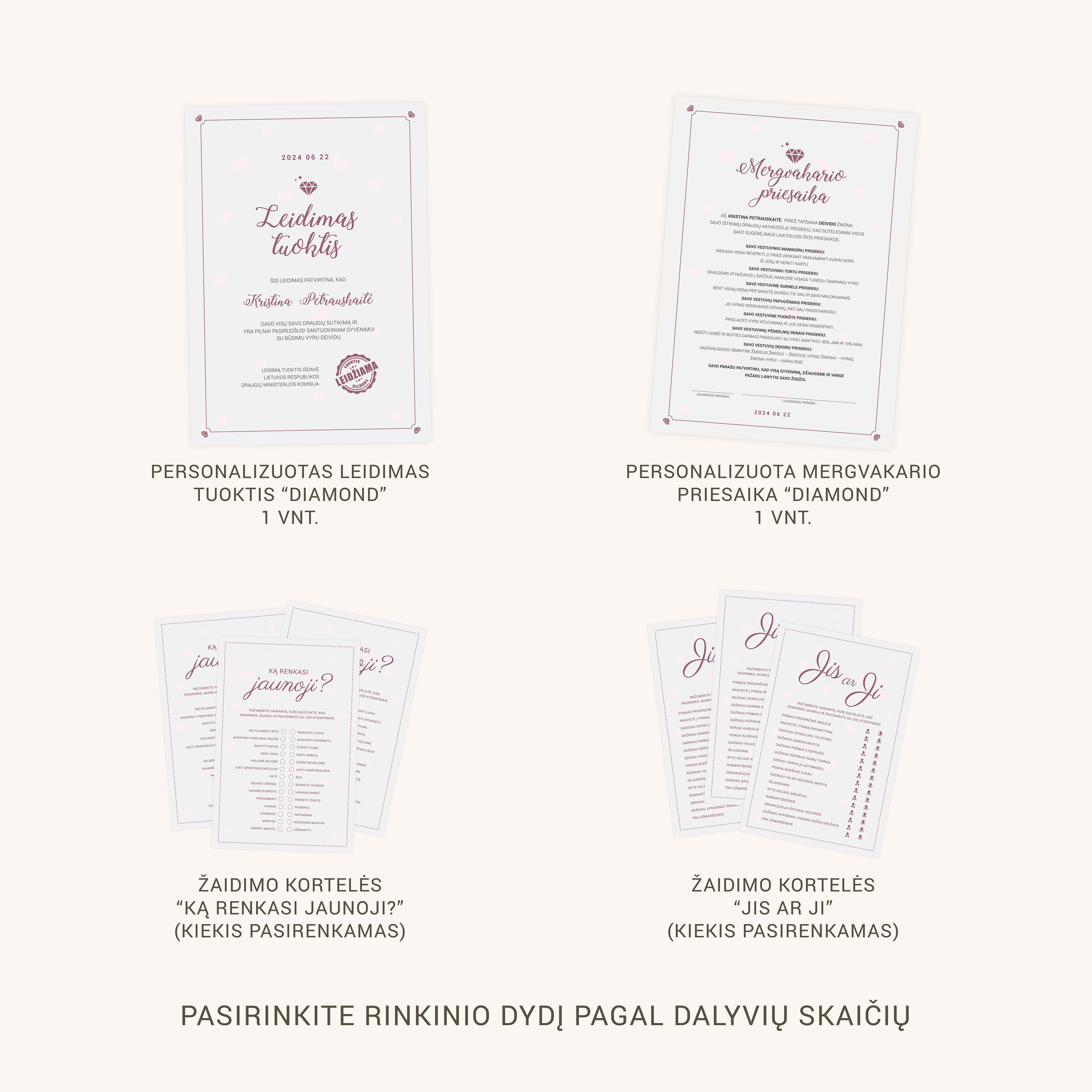 Mergvakario užimtumo rinkinys Diamond