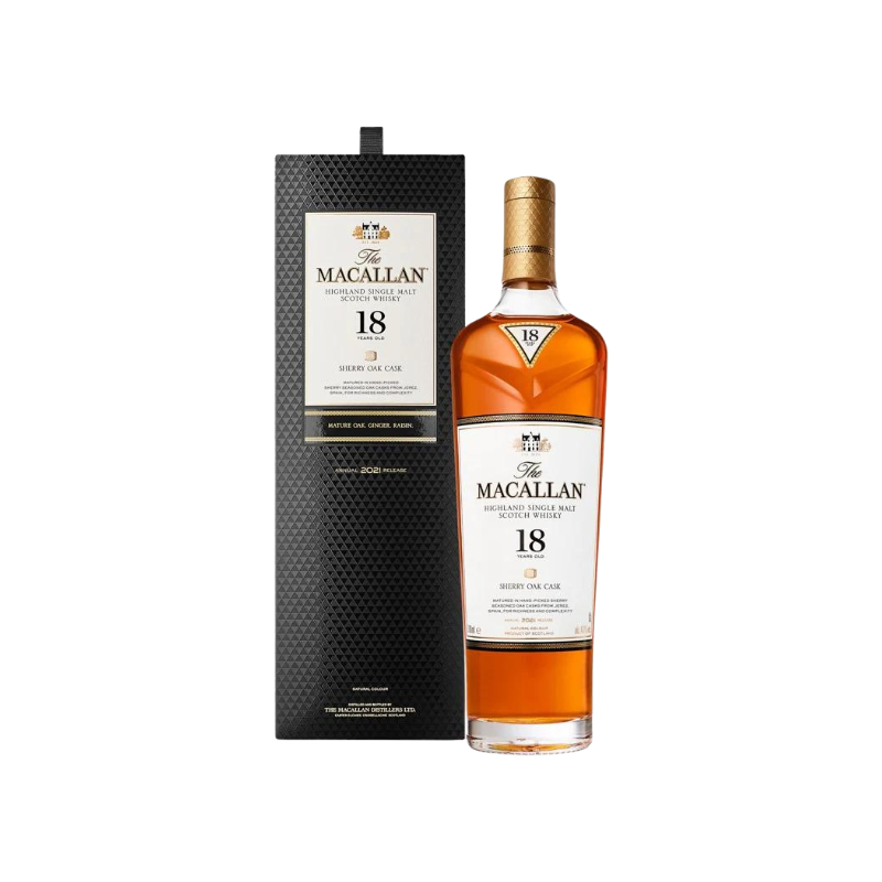 Macallan 18 Yo Sherry Oak Cask Single Malt Scotch Whisky  700ML