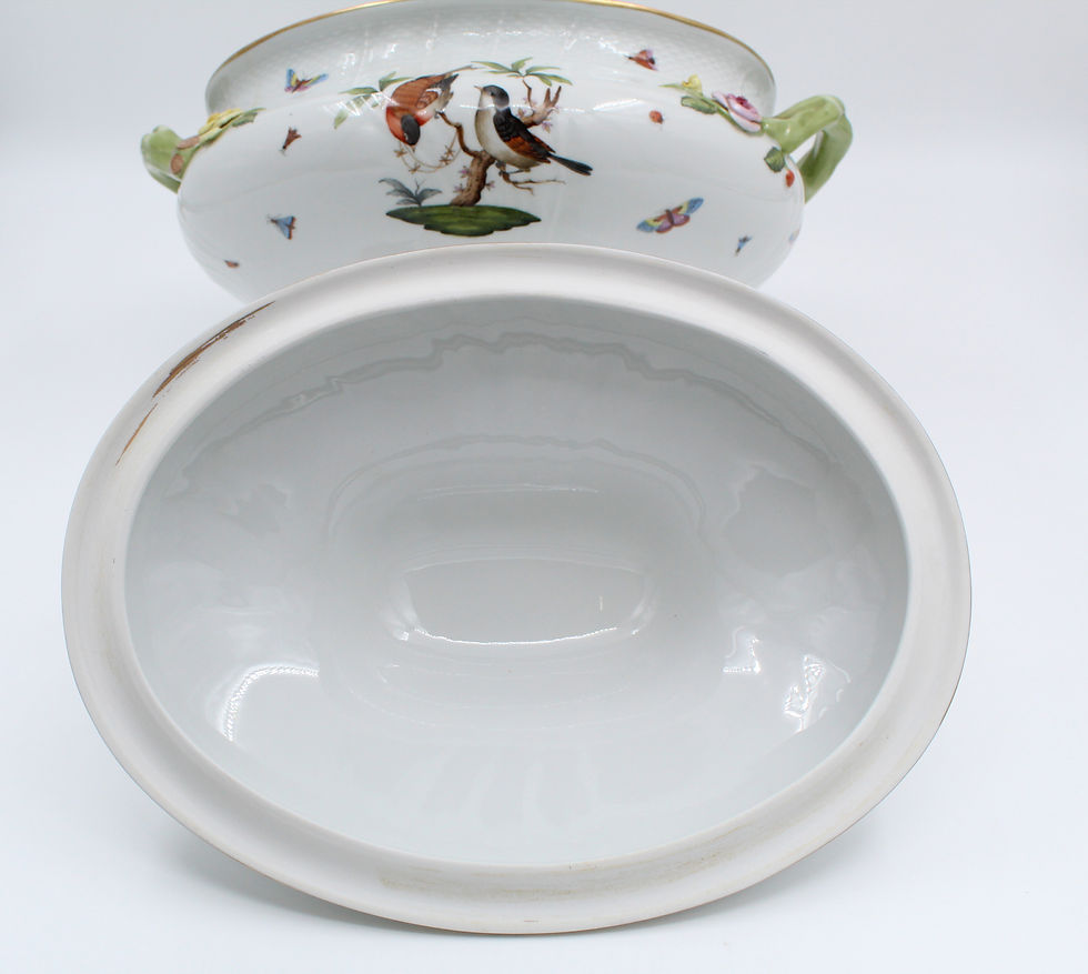 Miniature : Herend Rothschild GRANDE SOUPIERE EN PORCELAINE Large Vegetable Pot / Tureen