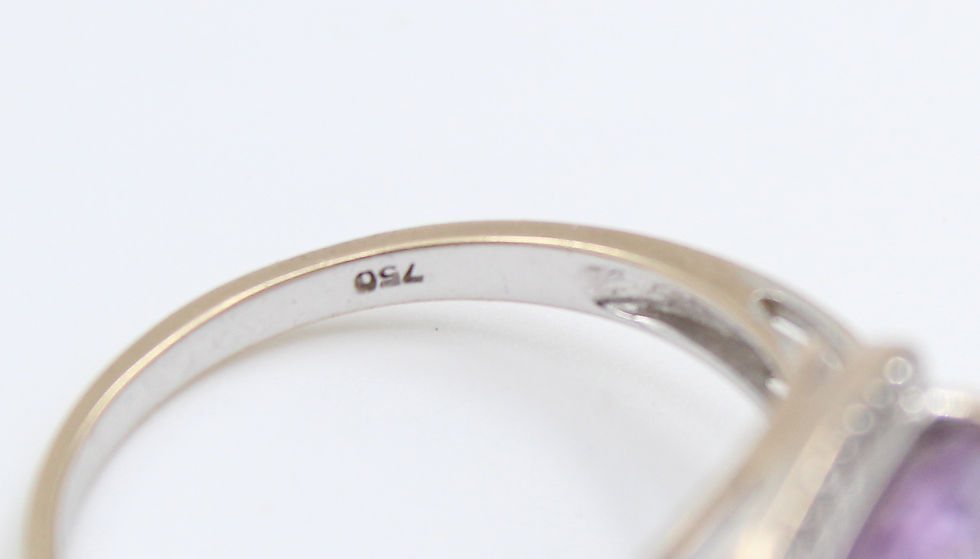 Thumbnail: Bague en Or gris 18k Améthyste et diamants