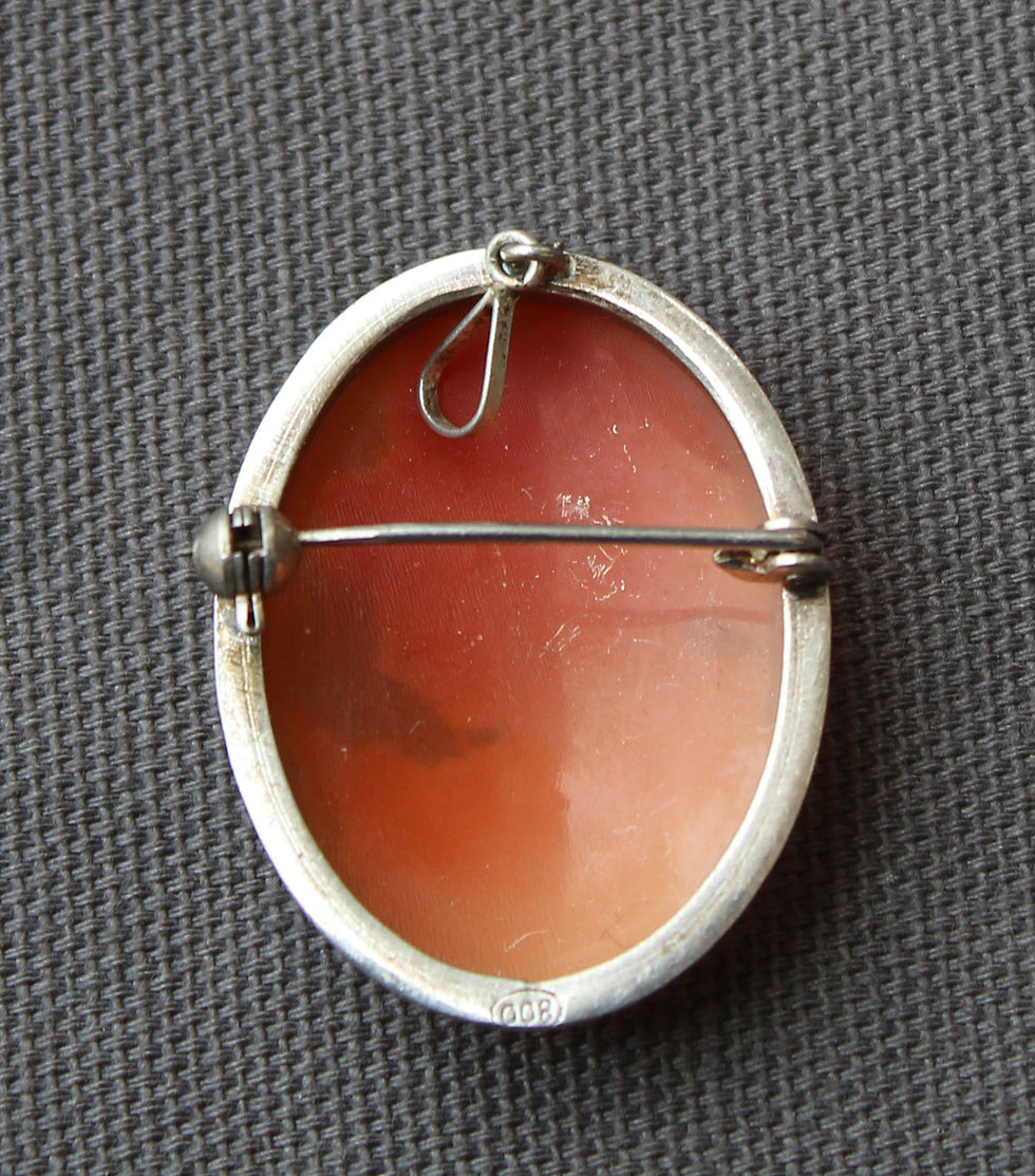 Thumbnail: Camee old cameo bijoux broche PENDENTIF en argent 800