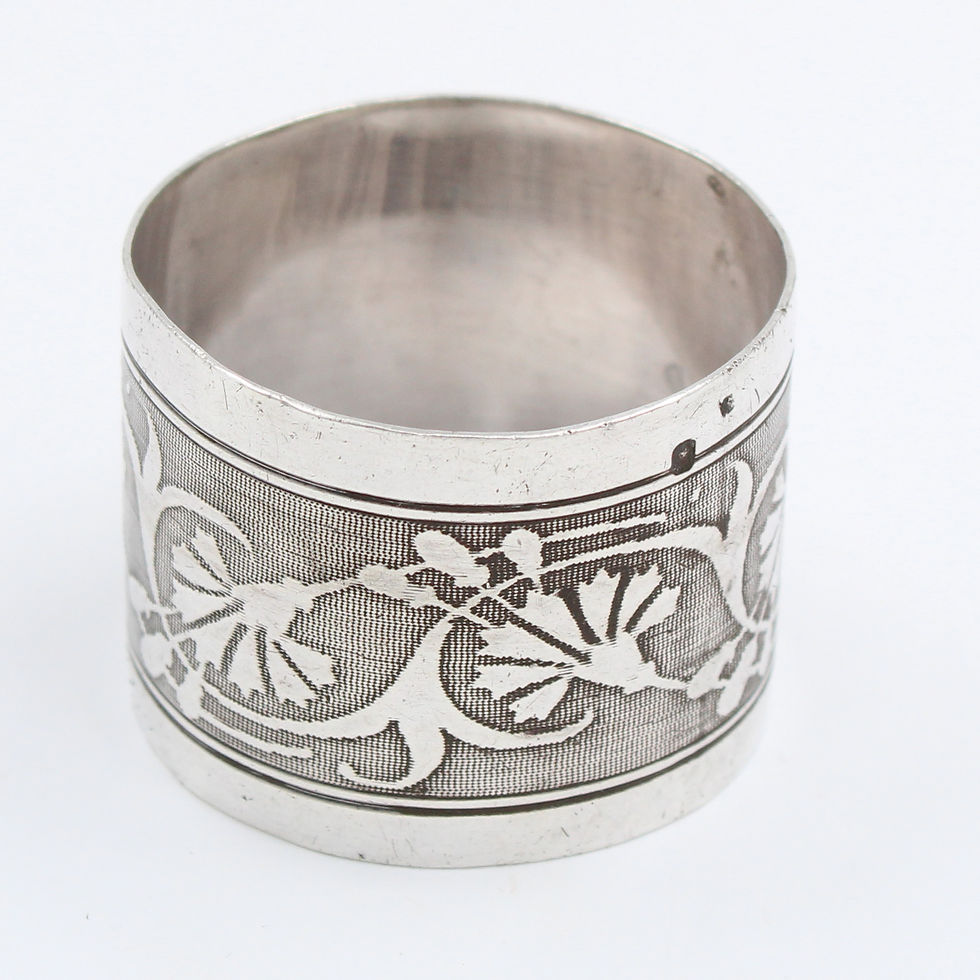 ROND DE SERVIETTE EN ARGENT MASSIF MINERVE ART DECO french silver napkin