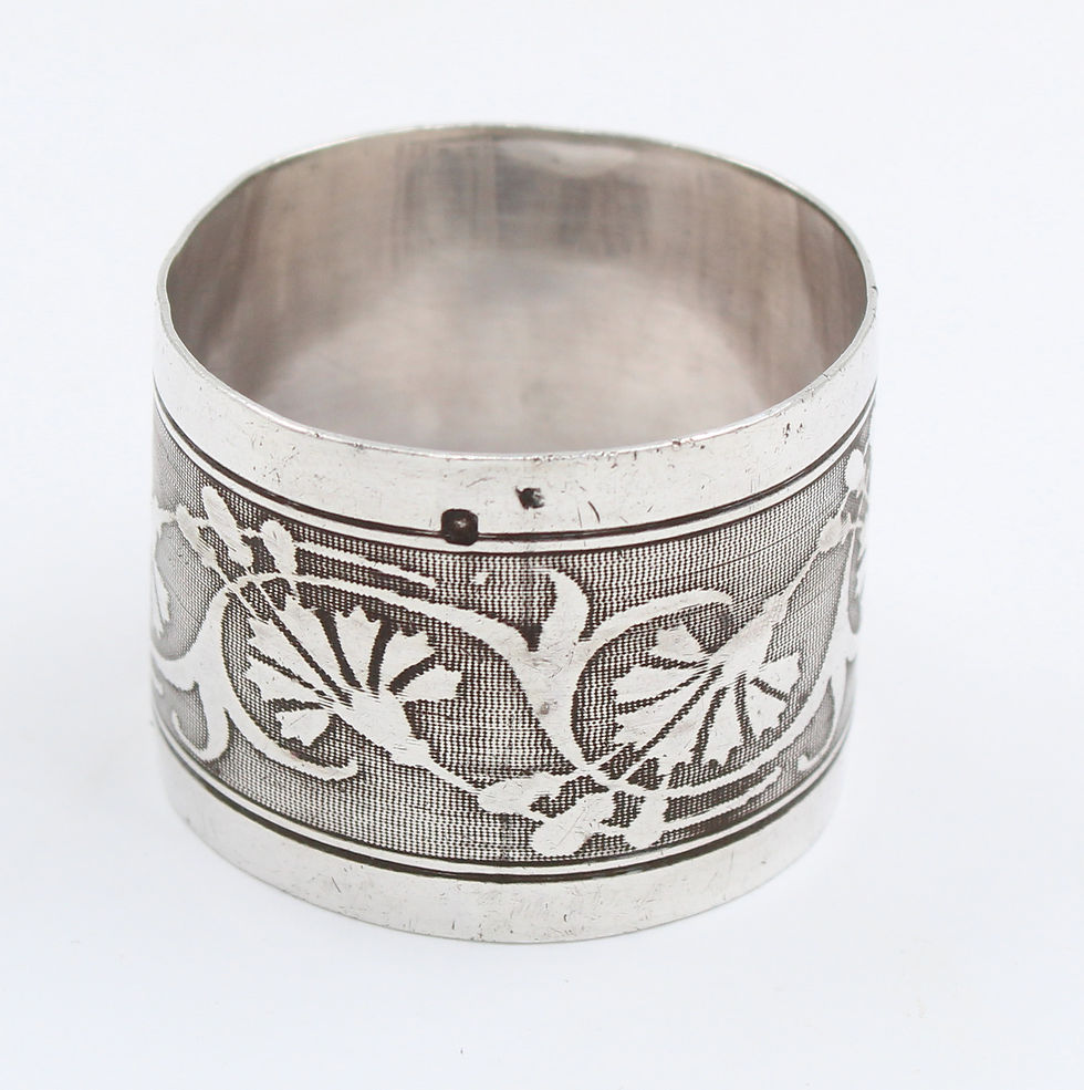 ROND DE SERVIETTE EN ARGENT MASSIF MINERVE ART DECO french silver napkin