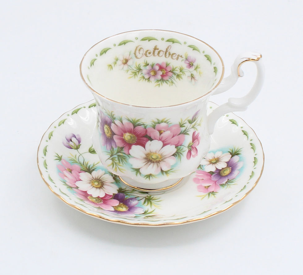 Miniature : Tasse et Soucoupe a thé Porcelaine Royal Albert Flower October