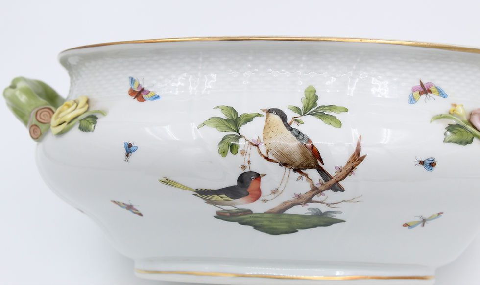 Miniature : Herend Rothschild GRANDE SOUPIERE EN PORCELAINE Large Vegetable Pot / Tureen