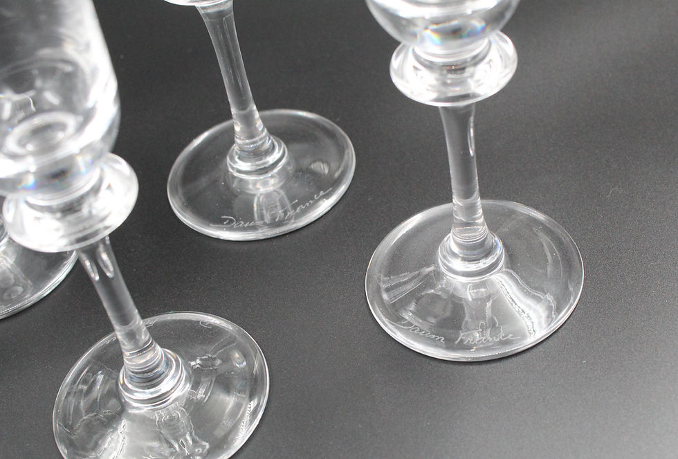 Miniature : 6 flûtes à champagne modèle Saumur cristal Daum France H = 21.5 cm
