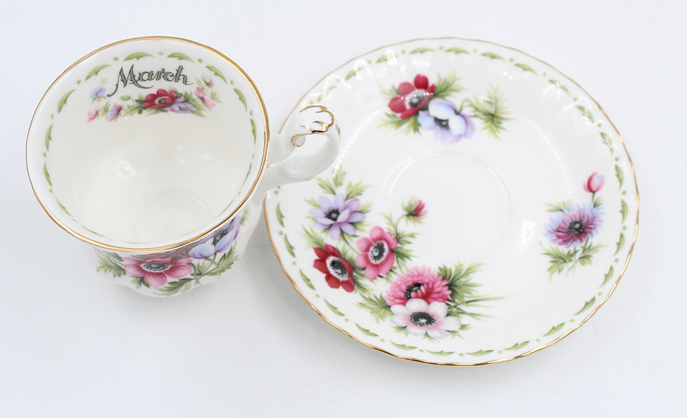 Thumbnail: Tasse et Soucoupe a thé Porcelaine Royal Albert Flower March