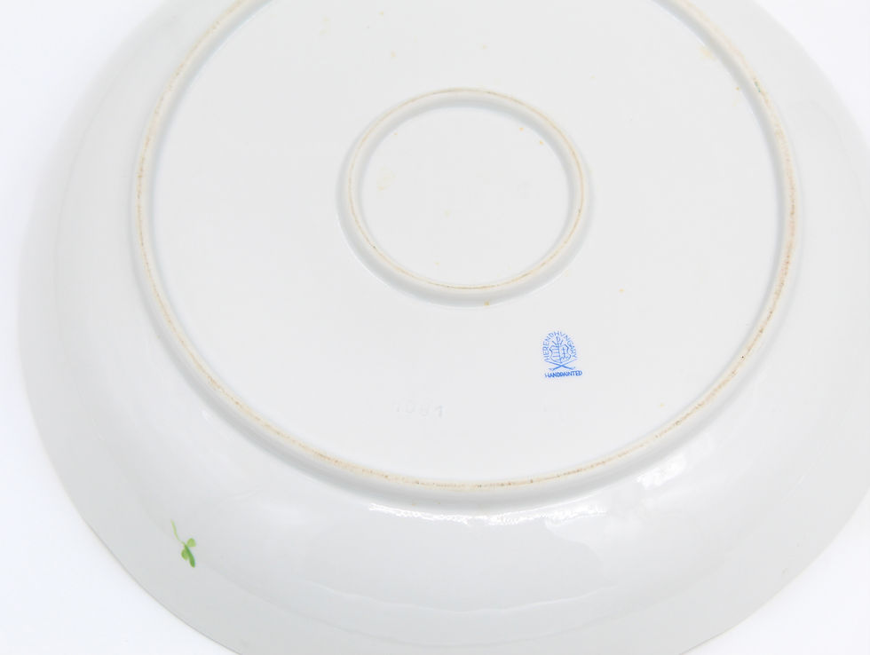Thumbnail: Herend Rothschild PLAT CREUX EN PORCELAINE décor d oiseaux birds Platter Dish