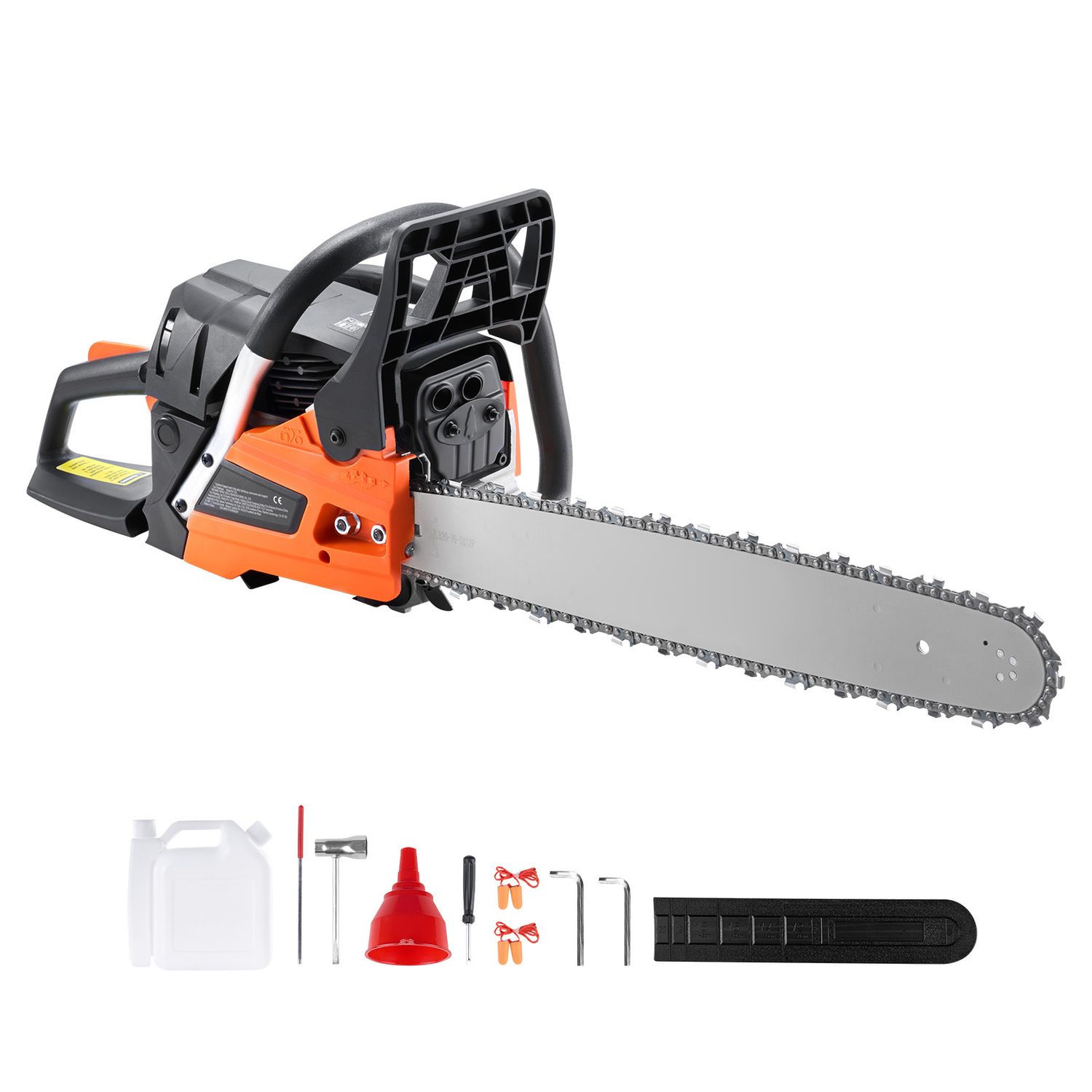 Powerful 58CC Gas Chainsaw, 20-Inch Blade, Handheld Cutting Tool