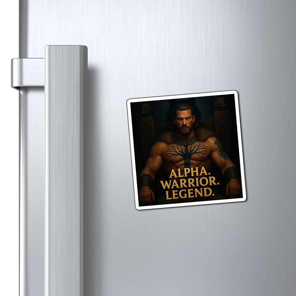 Thumbnail: Alpha Warrior Legend magnet on refrigerator door Blood Remembers song Wolf shifter