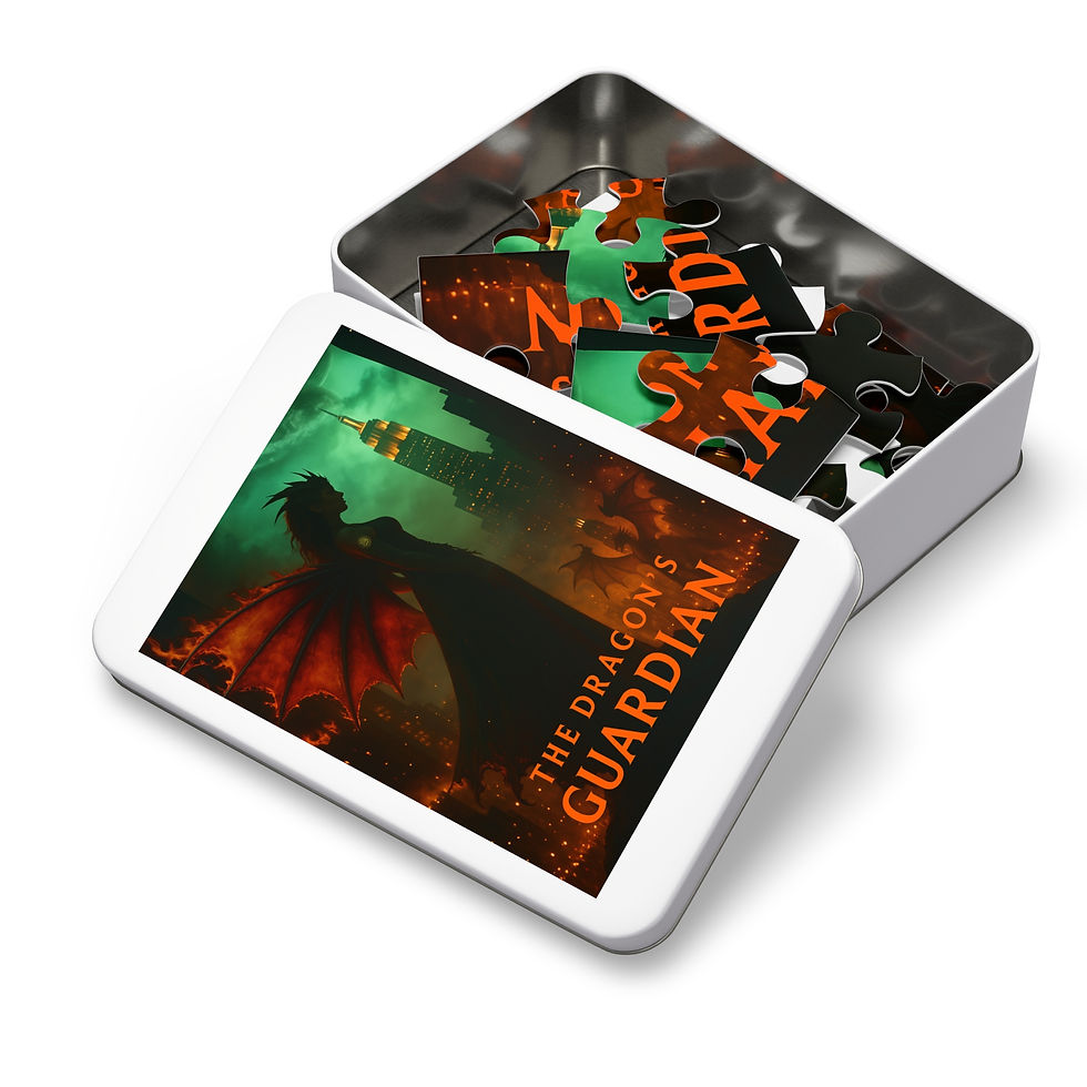 Thumbnail: Puzzle box with "THE DRAGON'S GUARDIAN" and puzzle pieces inside, ready to play.