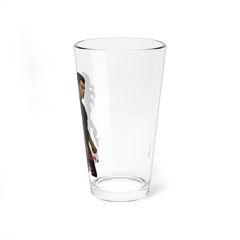 Thumbnail: Glass with image of a man, clear glass, isolated on white background.