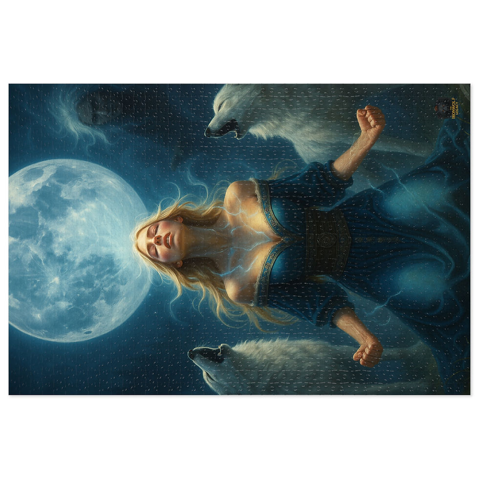 Thumbnail: Woman with wolves and moon, Golden Fire (Selene’s Theme) | Dark Fantasy Romance Song, fantasy scene.