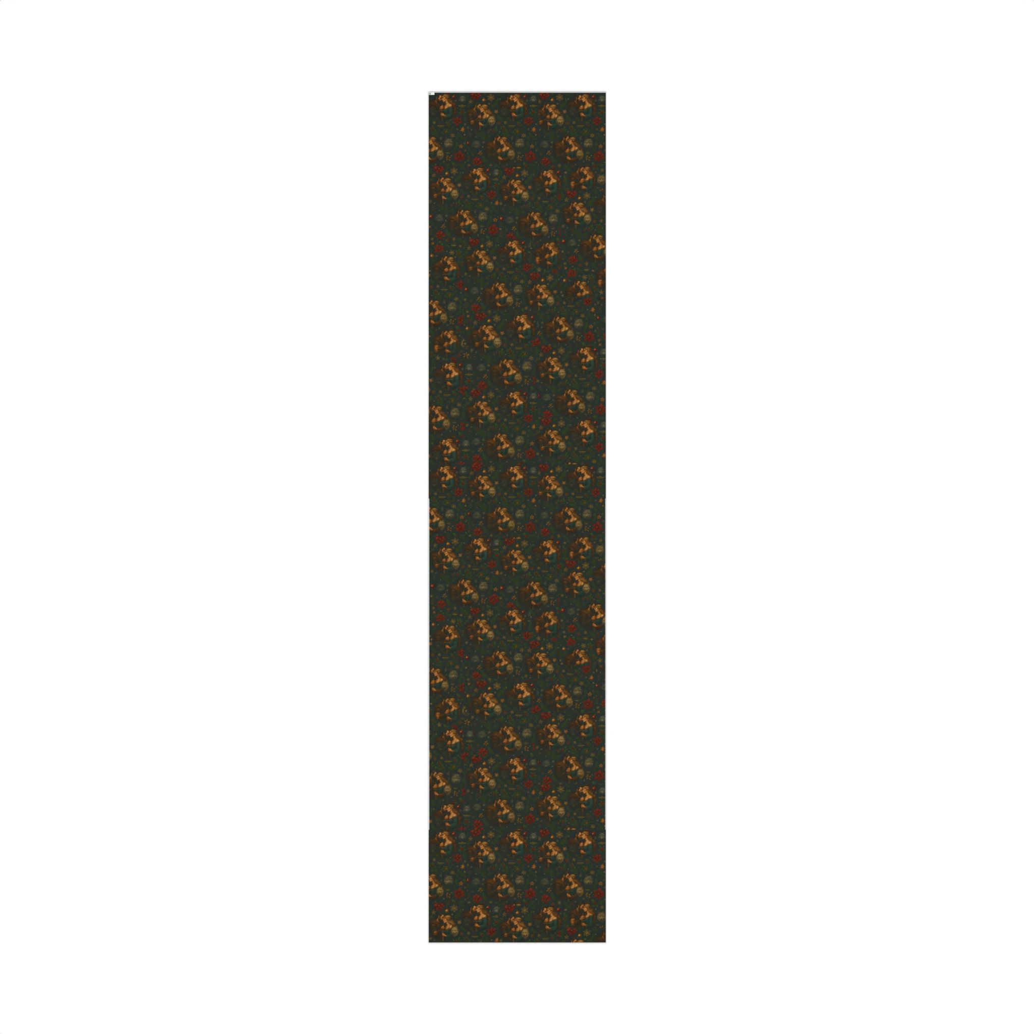 Vertical black and brown patterned design on white background, abstract art