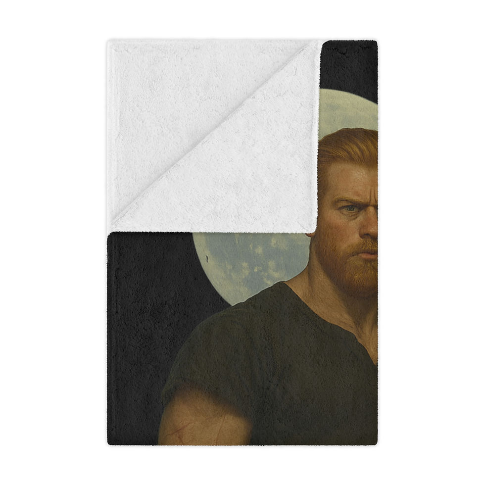 Thumbnail: Man's face on blanket. Blood Remembers – Cinematic Dark Fantasy Wolf Shifter Theme Song | MK Dalton. Dark night background.