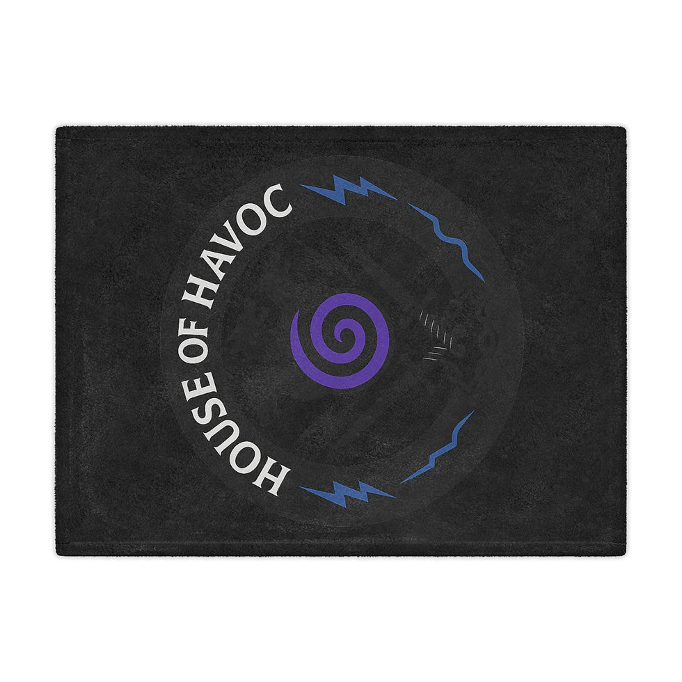 Thumbnail: House of Havoc logo with purple spiral and blue lightning. Golden Fire song