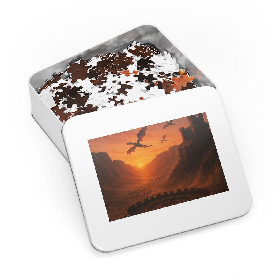 Thumbnail: Puzzle box with dragons at sunset. Shadow Crown (Lucian’s Theme Song) | Dark Fantasy song