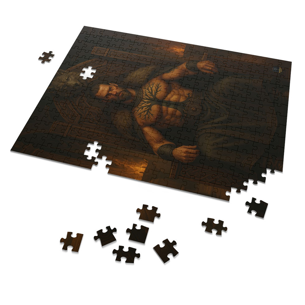 Thumbnail: Puzzle of a shirtless man Burn What’s Left of Me dark fantasy romance song