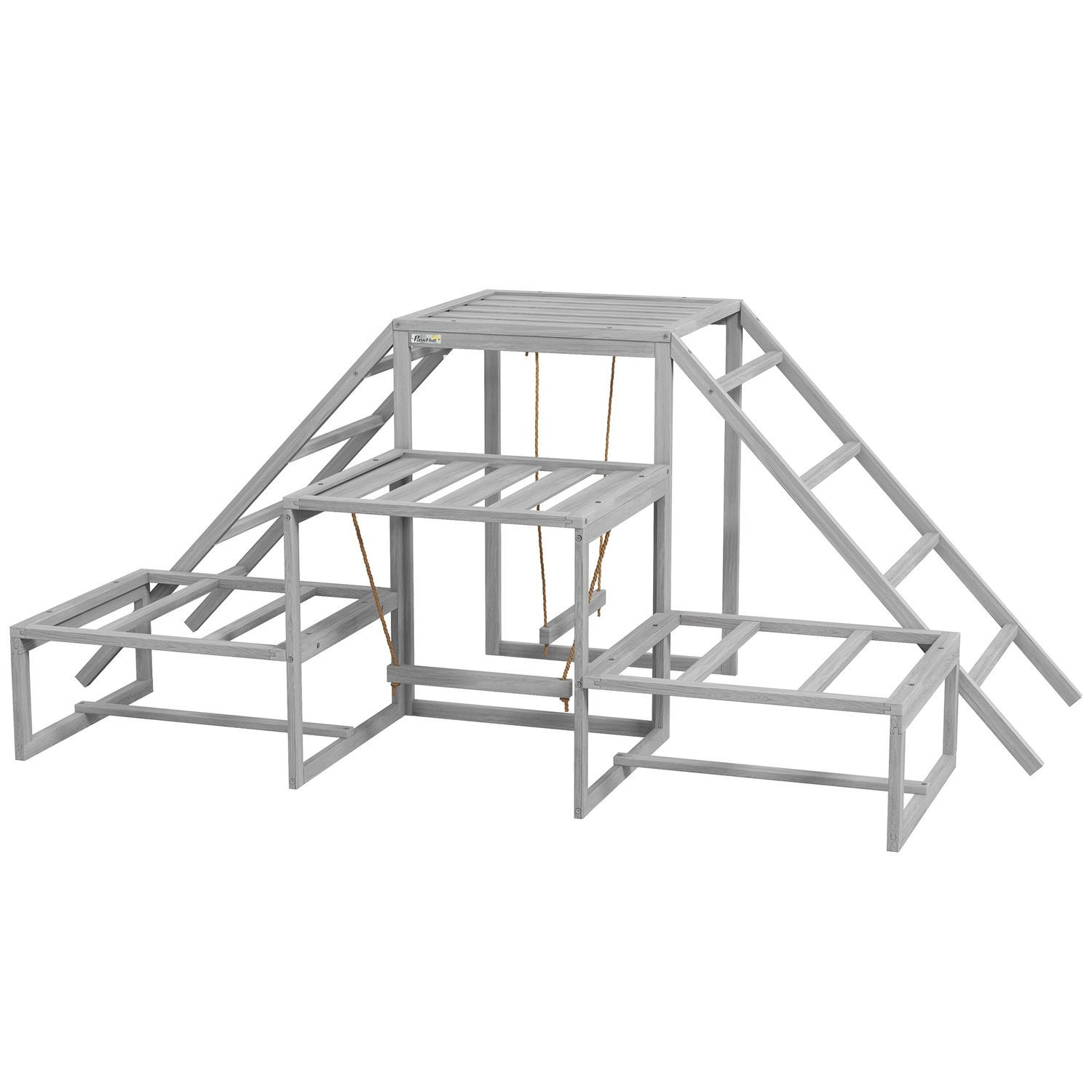 Chicken Coop Fun Toys with Wooden Stand & Ladder Platforms for Pets