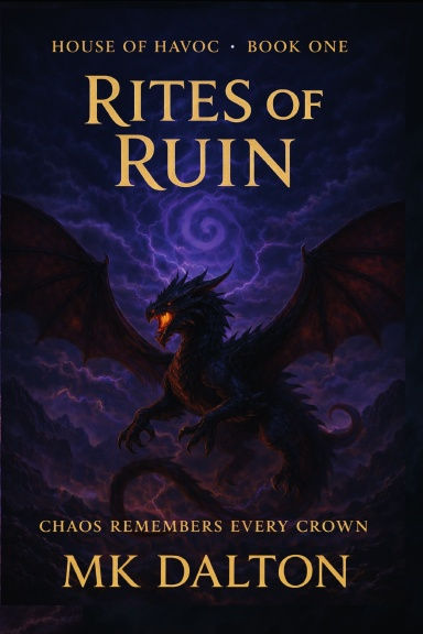 Rites of Ruin book cover features a dragon in a storm.