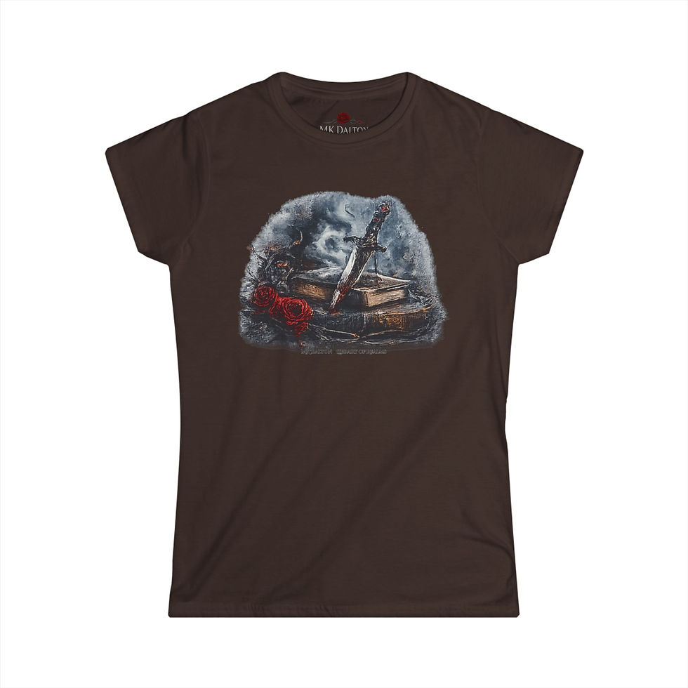 Thumbnail: Cursed Blade & Grimoire Women’s Softstyle Tee – Dark Fantasy Romance Shirt