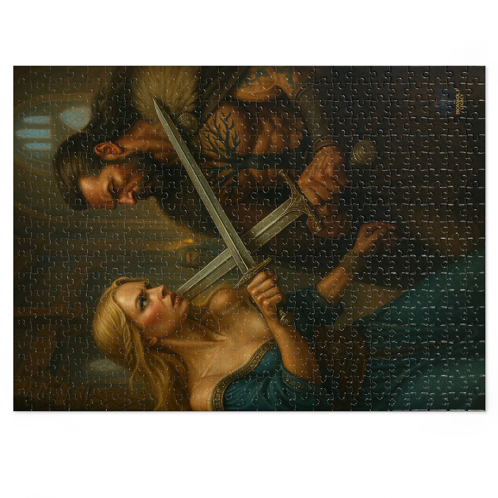 Thumbnail: Warrior attacks woman with swords, Burn What’s Left of Me dark fantasy romance.