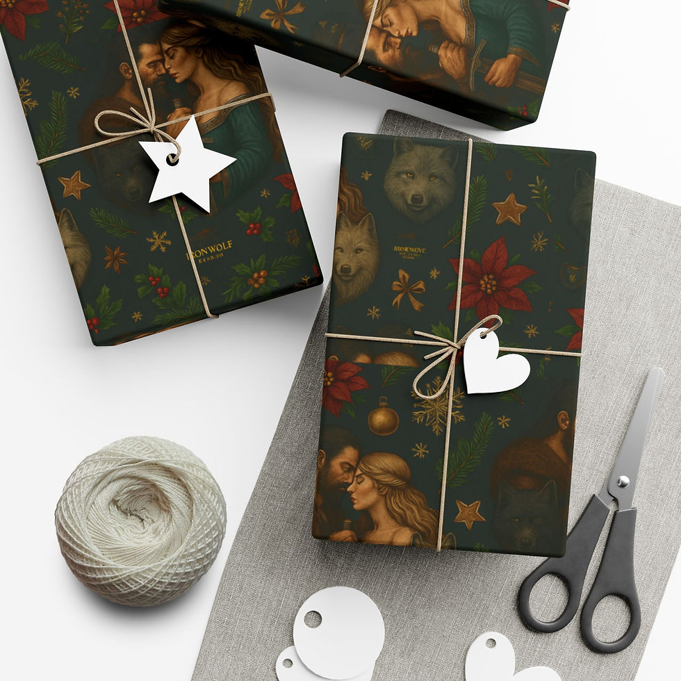 Thumbnail: Wrapped gifts with tags and scissors on a table with fantasy print.