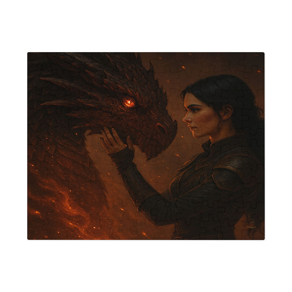 Thumbnail: Woman touching a dragon's face Witches of Veilmoor dark fantasy witch song Blood and Bone song