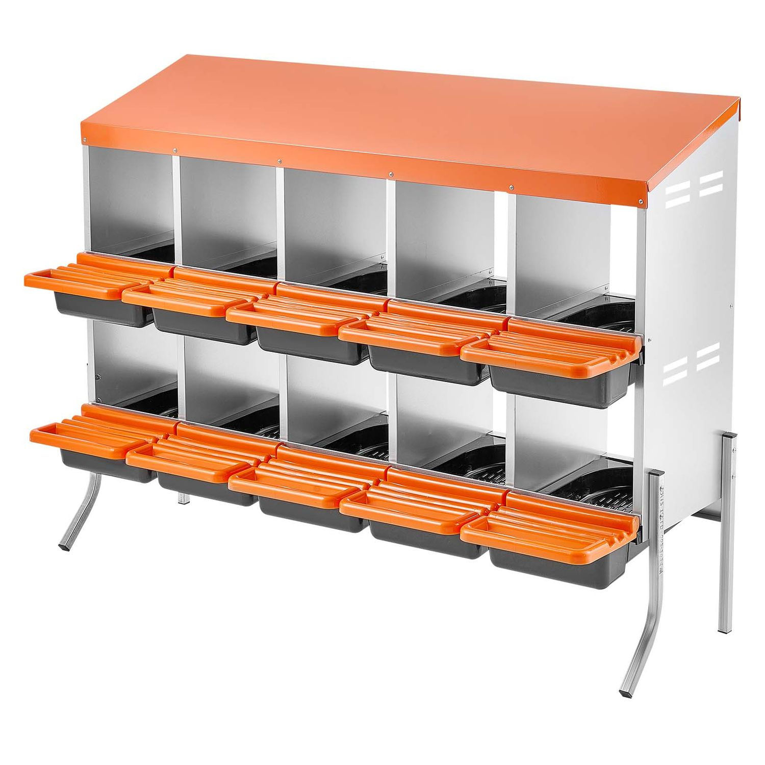 Chicken Nesting Boxes, 10 Compartments, with Support Legs, Easy Egg Collection,
