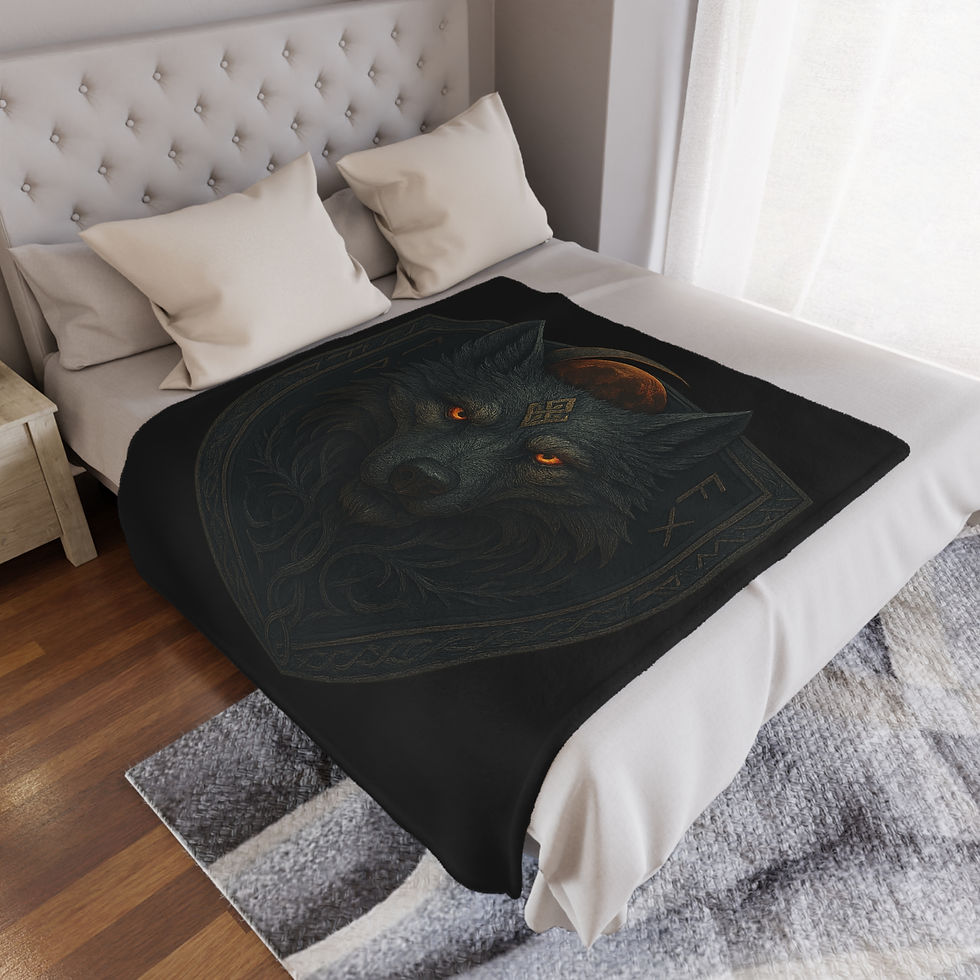 Thumbnail: Dark fantasy dragon throw on bed; They Rise for Power Sherpa Fleece Blanket