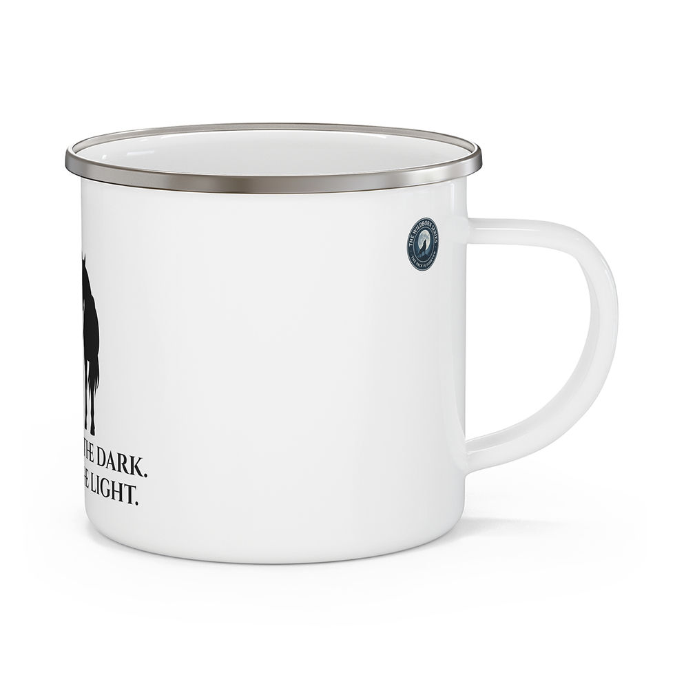 Thumbnail: She Survived the Dark Enamel Camping Mug – Savage Moon | 12oz Wildborn Series