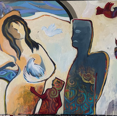 Hold Fast to Dreams for if Dreams Die Life is a Broken Winged Bird Who Cannot Fly, 30H x 40W