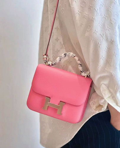 Hermès Mini Constance | 8W Rose Azalee | PHW | Evercolor | A Stamp